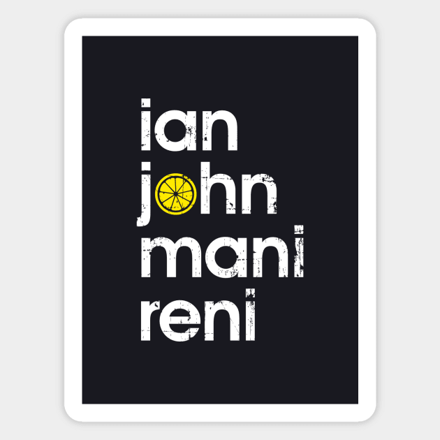 The Stone Roses Members Indie Manchester Integrated Lemon Magnet by buttercreative